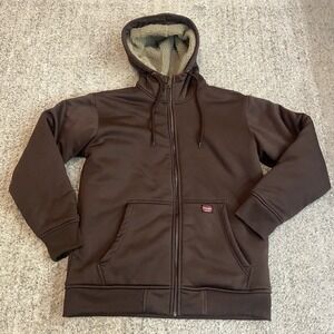 Wrangler Workwear Sherpa Lined Mens MED Brown Heavyweight Fleece Jacket